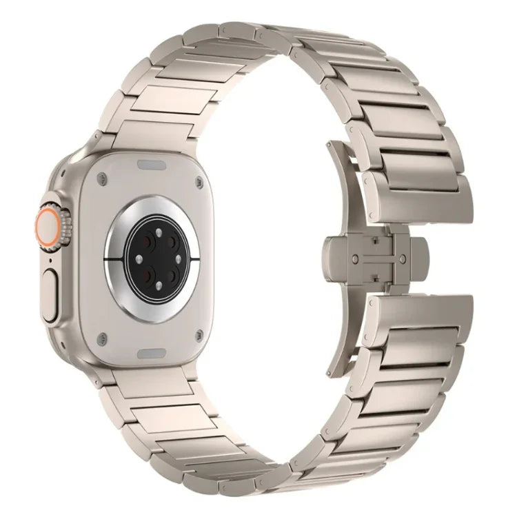 I-shaped Butterfly Buckle Titanium Alloy Watch Band, For Apple Watch SE 2023 44mm, For Apple Watch Ultra 2 49mm, For Apple Watch Series 9 45mm, For Apple Watch Ultra 49mm, For Apple Watch Series 8 45mm, For Apple Watch SE 2022 44mm                     ...