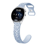 Concave Leopard Print Butterfly 8-shaped Buckle Silicone Watch Band, 20mm, 22mm