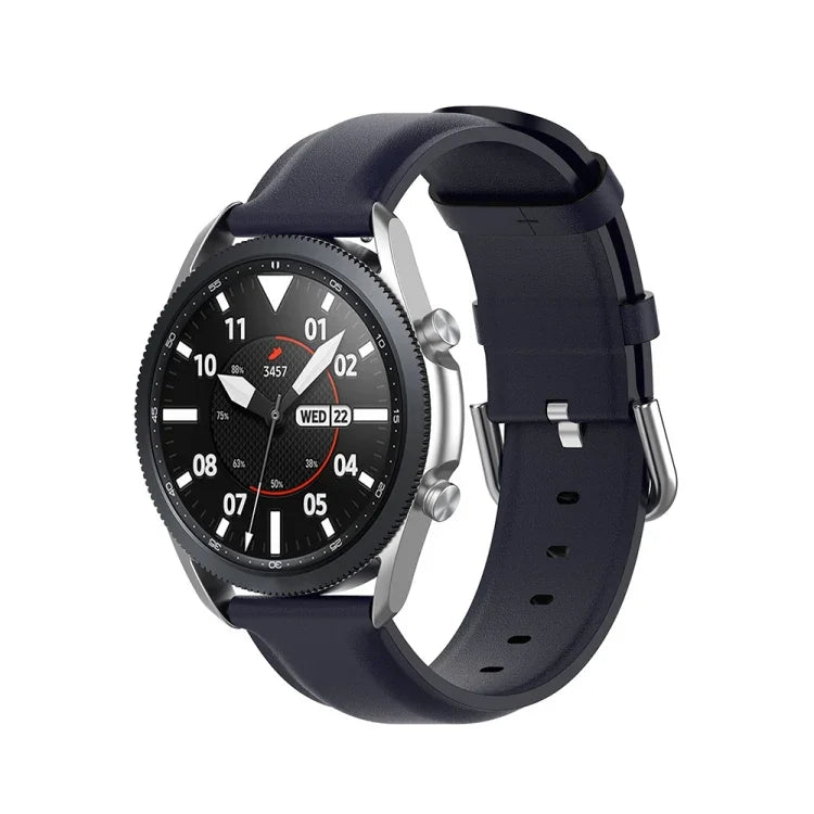 Round Tail Leather Strap, Size: Free Size 22mm, For Galaxy Watch 3 45mm