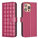 Square Texture Leather Phone Case, For iPhone 18 Pro Max/17 Pro Max, For iPhone 17e / 16e, For iPhone 16 Pro Max, For iPhone 16 Pro, For iPhone 16 Plus, For iPhone 16, For iPhone 15 Pro Max, For iPhone 15 Pro
