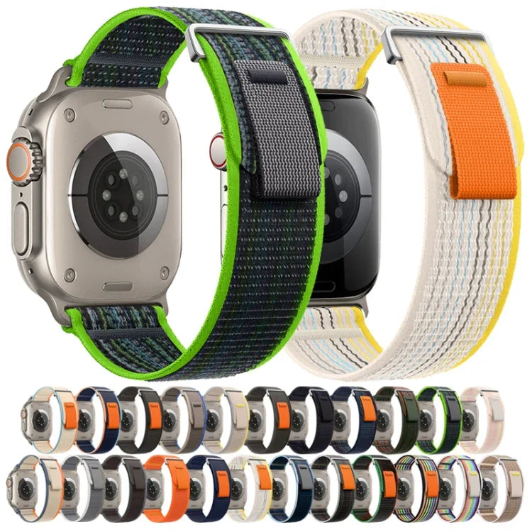 Dual-Section Loop Nylon Watch Band, For Apple Watch SE 2023 44mm, For Apple Watch SE 2023 40mm