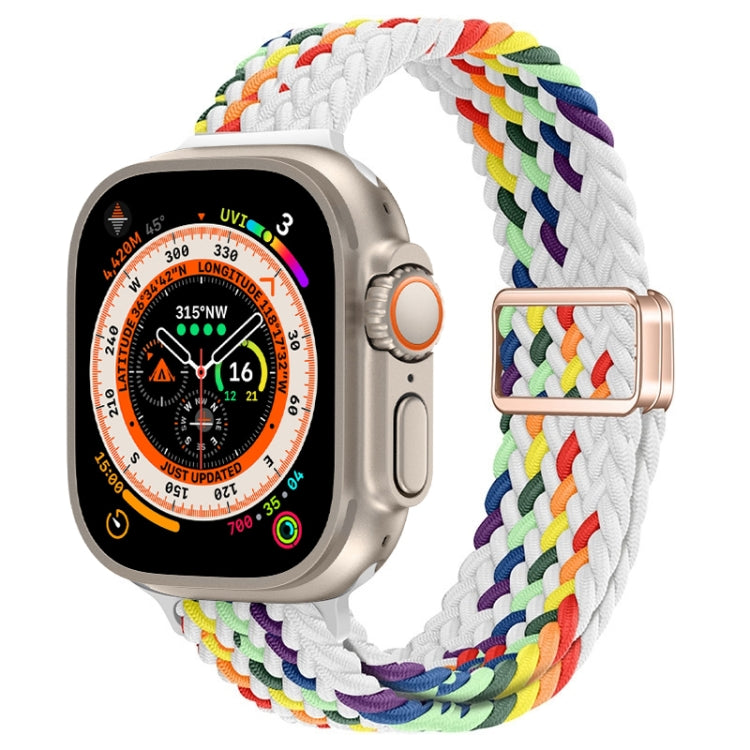 Slim Magnetic Buckle Nylon Braided Watch Band, For Apple Watch Series 9 41mm, For Apple Watch Ultra 49mm