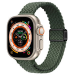 Slim Magnetic Buckle Nylon Braided Watch Band, For Apple Watch Series 9 41mm, For Apple Watch Ultra 49mm