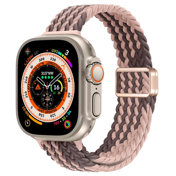 Slim Magnetic Buckle Nylon Braided Watch Band, For Apple Watch Series 9 41mm, For Apple Watch Ultra 49mm