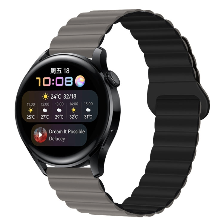 Two Color Magnetic Silicone Watch Band, 22mm