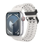 Ocean Dual-Row Hole Silicone Watch Band, For Apple Watch Ultra 49mm, For Apple Watch Series 8 45mm, For Apple Watch SE 2022 44mm