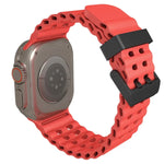 Ocean Dual-Row Hole Silicone Watch Band, For Apple Watch SE 2023 44mm, For Apple Watch Ultra 2 49mm, For Apple Watch Series 9 45mm