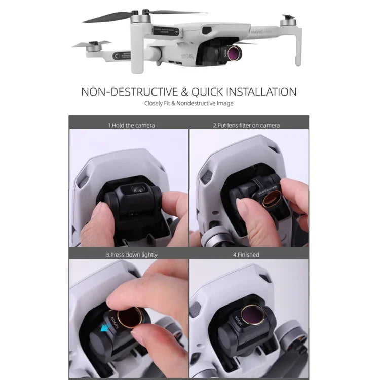Sunnylife MM-FI9250 Lens Filter For DJI Mini 4K/Mini 2 SE/Mini SE/Mini 2/Mavic Mini, MCUV