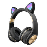 Cat Ears Bluetooth Wireless Headphones Gaming Headset with Light