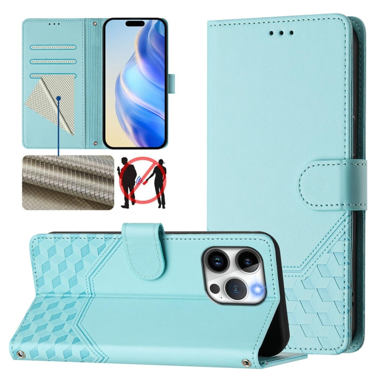 Honeycomb Embossing RFID Leather Phone Case, For iPhone 14 Pro Max, For iPhone SE 2022 / 2020 / 8 / 7, For iPhone 13 Pro Max, For iPhone 13 Pro, For iPhone 13 mini, For iPhone 12 / 12 Pro, For iPhone 12 Pro Max, For iPhone 12 mini
