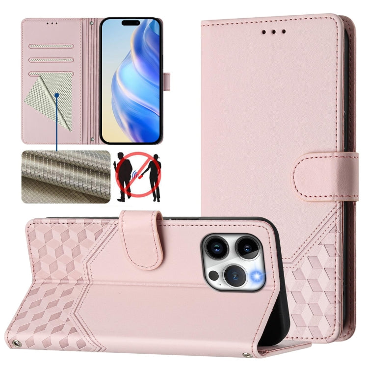 Honeycomb Embossing RFID Leather Phone Case, For iPhone 14 Pro Max, For iPhone SE 2022 / 2020 / 8 / 7, For iPhone 13 Pro Max, For iPhone 13 Pro, For iPhone 13 mini, For iPhone 12 / 12 Pro, For iPhone 12 Pro Max, For iPhone 12 mini