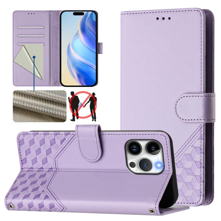 Honeycomb Embossing RFID Leather Phone Case, For iPhone 14 Pro Max, For iPhone SE 2022 / 2020 / 8 / 7, For iPhone 13 Pro Max, For iPhone 13 Pro, For iPhone 13 mini, For iPhone 12 / 12 Pro, For iPhone 12 Pro Max, For iPhone 12 mini