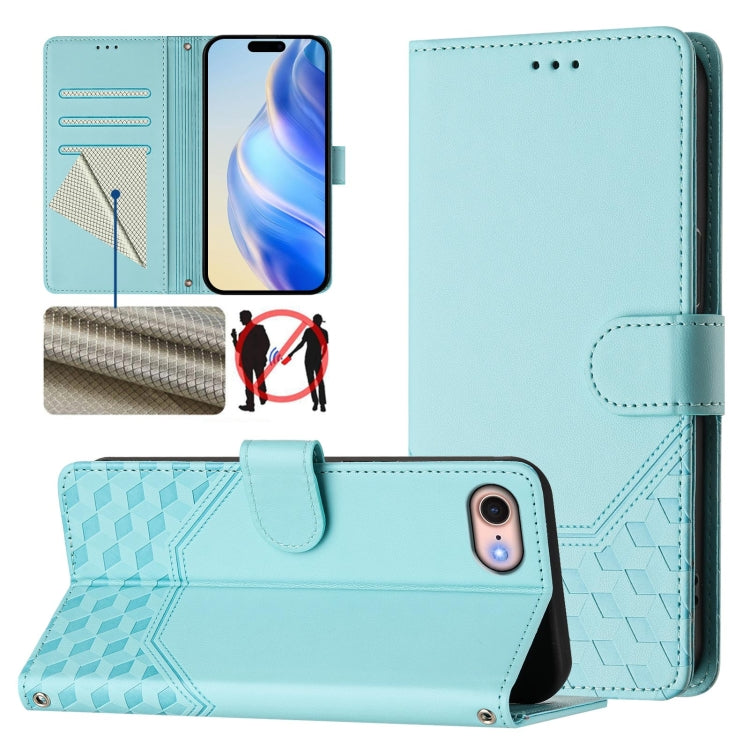 Honeycomb Embossing RFID Leather Phone Case, For iPhone 14 Pro Max, For iPhone SE 2022 / 2020 / 8 / 7, For iPhone 13 Pro Max, For iPhone 13 Pro, For iPhone 13 mini, For iPhone 12 / 12 Pro, For iPhone 12 Pro Max, For iPhone 12 mini