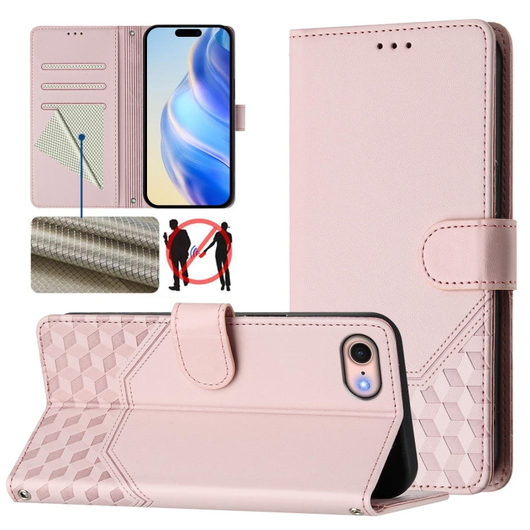 Honeycomb Embossing RFID Leather Phone Case, For iPhone 14 Pro Max, For iPhone SE 2022 / 2020 / 8 / 7, For iPhone 13 Pro Max, For iPhone 13 Pro, For iPhone 13 mini, For iPhone 12 / 12 Pro, For iPhone 12 Pro Max, For iPhone 12 mini