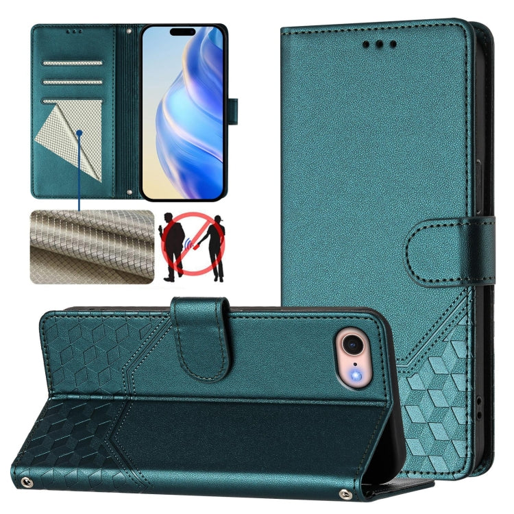 Honeycomb Embossing RFID Leather Phone Case, For iPhone 14 Pro Max, For iPhone SE 2022 / 2020 / 8 / 7, For iPhone 13 Pro Max, For iPhone 13 Pro, For iPhone 13 mini, For iPhone 12 / 12 Pro, For iPhone 12 Pro Max, For iPhone 12 mini