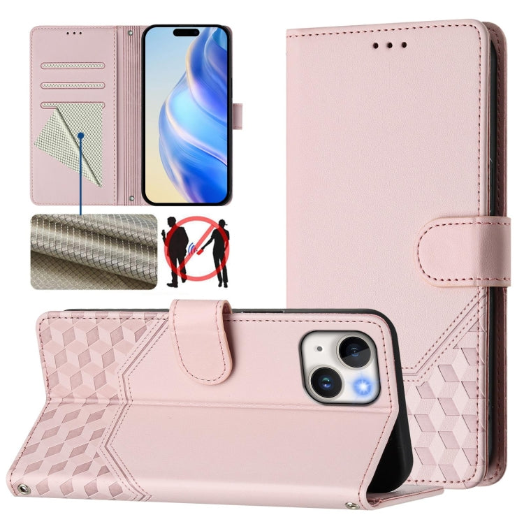 Honeycomb Embossing RFID Leather Phone Case, For iPhone 14 Pro Max, For iPhone SE 2022 / 2020 / 8 / 7, For iPhone 13 Pro Max, For iPhone 13 Pro, For iPhone 13 mini, For iPhone 12 / 12 Pro, For iPhone 12 Pro Max, For iPhone 12 mini