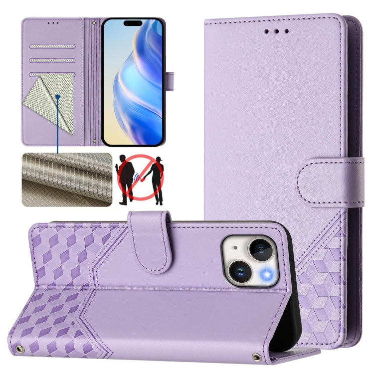Honeycomb Embossing RFID Leather Phone Case, For iPhone 14 Pro Max, For iPhone SE 2022 / 2020 / 8 / 7, For iPhone 13 Pro Max, For iPhone 13 Pro, For iPhone 13 mini, For iPhone 12 / 12 Pro, For iPhone 12 Pro Max, For iPhone 12 mini