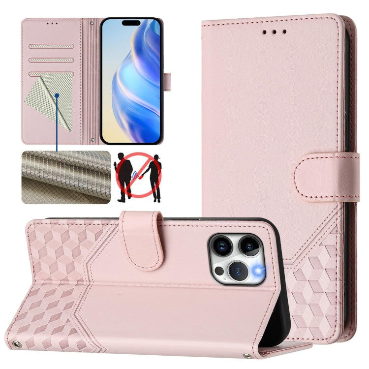 Honeycomb Embossing RFID Leather Phone Case, For iPhone 14 Pro Max, For iPhone SE 2022 / 2020 / 8 / 7, For iPhone 13 Pro Max, For iPhone 13 Pro, For iPhone 13 mini, For iPhone 12 / 12 Pro, For iPhone 12 Pro Max, For iPhone 12 mini