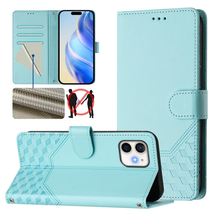Honeycomb Embossing RFID Leather Phone Case, For iPhone 14 Pro Max, For iPhone SE 2022 / 2020 / 8 / 7, For iPhone 13 Pro Max, For iPhone 13 Pro, For iPhone 13 mini, For iPhone 12 / 12 Pro, For iPhone 12 Pro Max, For iPhone 12 mini