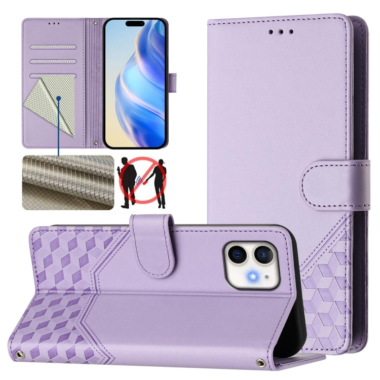 Honeycomb Embossing RFID Leather Phone Case, For iPhone 14 Pro Max, For iPhone SE 2022 / 2020 / 8 / 7, For iPhone 13 Pro Max, For iPhone 13 Pro, For iPhone 13 mini, For iPhone 12 / 12 Pro, For iPhone 12 Pro Max, For iPhone 12 mini