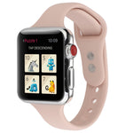 Thin Silicone Double Buckle Replacement Wrist Strap, For Apple Watch 5 & 4 44mm / 3 & 2 & 1 42mm