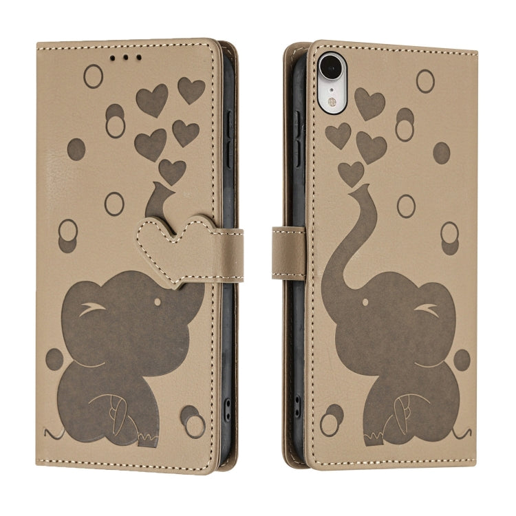 Cartoon Elephant Embossed Leather Phone Case, For iPhone XR, For iPhone XS Max, For iPhone 8 Plus / 7 Plus