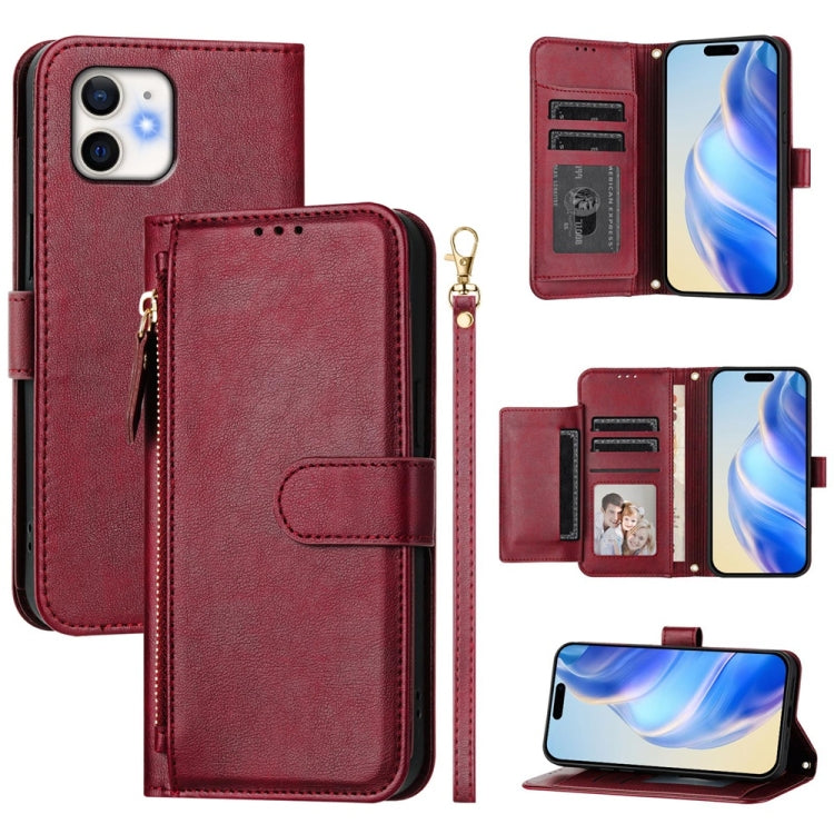 Multi-Card Slots Zipper Wallet Leather Phone Case, For iPhone 14 Pro Max, For iPhone SE 2022 / 2020 / 8 / 7, For iPhone 13 Pro Max, For iPhone 13 Pro, For iPhone 13 mini, For iPhone 12 / 12 Pro, For iPhone 12 Pro Max, For iPhone 12 mini