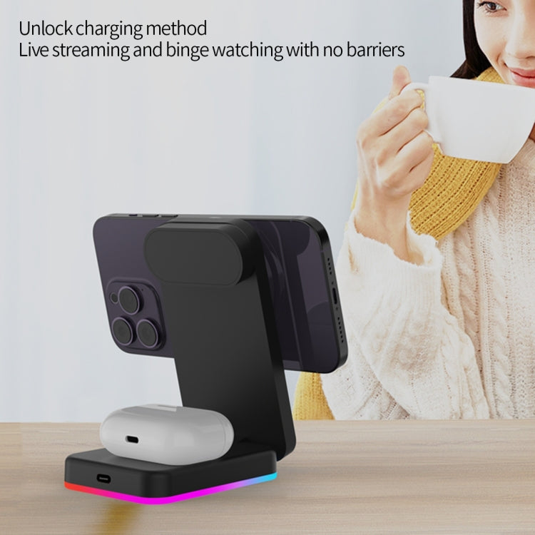 H62 RGB LED Light 3 in 1 Foldable Wireless Charger