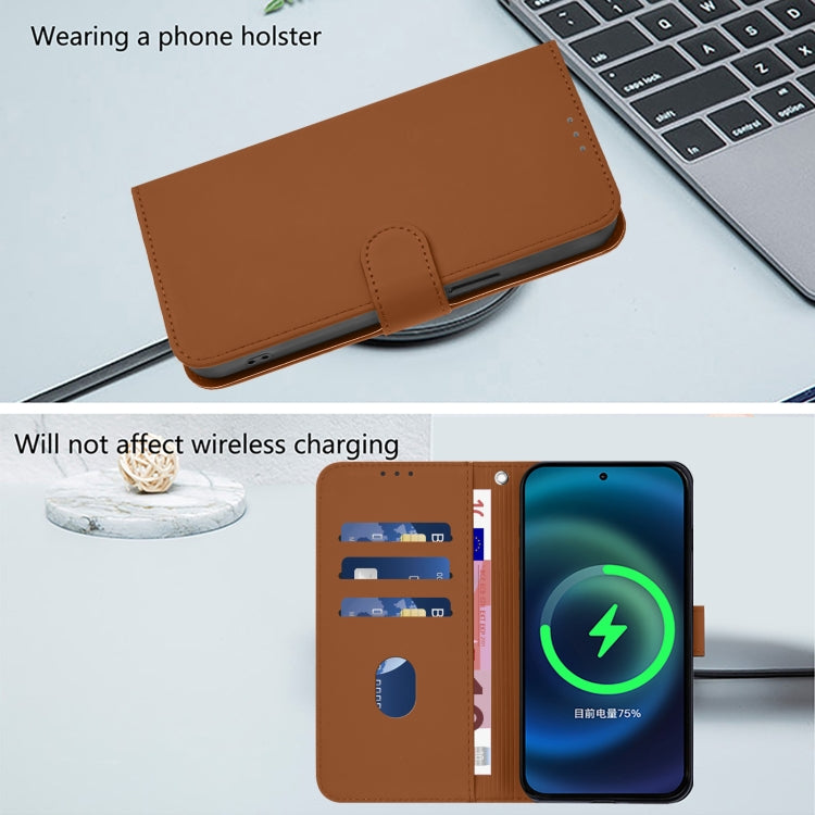 Skin Feel Solid Color Leather Phone Case with Lanyard, For iPhone 13 Pro Max, For iPhone 13 Pro
