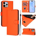 Skin Feel Solid Color Leather Phone Case with Lanyard, For iPhone 12 Pro Max, For iPhone 12 mini