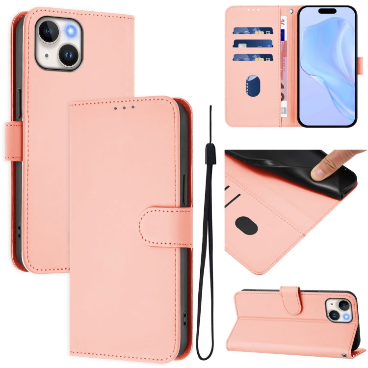 Skin Feel Solid Color Leather Phone Case with Lanyard, For iPhone 12 Pro Max, For iPhone 12 mini