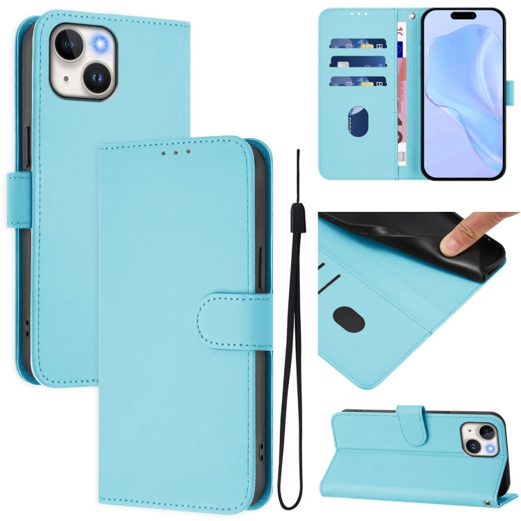 Skin Feel Solid Color Leather Phone Case with Lanyard, For iPhone 12 Pro Max, For iPhone 12 mini