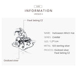 S925 Sterling Silver Witch Hat Beads DIY Bracelet Necklace Accessories, SCC1261