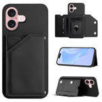 Skin Feel Four Card Slots Phone Case with Wrist Strap, For iPhone 17 Pro Max, For iPhone 17 Pro, For iPhone 17, For iPhone Air, For iPhone 16 Pro Max, For iPhone 16 Pro, For iPhone 16 Plus, For iPhone 16