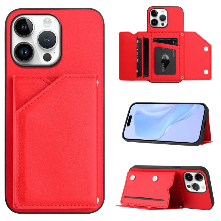 Skin Feel Four Card Slots Phone Case with Wrist Strap, For iPhone 17 Pro Max, For iPhone 17 Pro, For iPhone 17, For iPhone Air, For iPhone 16 Pro Max, For iPhone 16 Pro, For iPhone 16 Plus, For iPhone 16