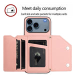 Skin Feel Four Card Slots Phone Case with Wrist Strap, For iPhone 17 Pro Max, For iPhone 17 Pro, For iPhone 17, For iPhone Air, For iPhone 16 Pro Max, For iPhone 16 Pro, For iPhone 16 Plus, For iPhone 16