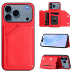 Skin Feel Four Card Slots Phone Case with Wrist Strap, For iPhone 17 Pro Max, For iPhone 17 Pro, For iPhone 17, For iPhone Air, For iPhone 16 Pro Max, For iPhone 16 Pro, For iPhone 16 Plus, For iPhone 16