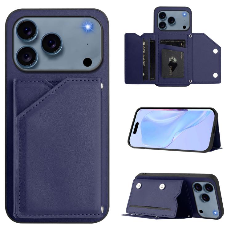 Skin Feel Four Card Slots Phone Case with Wrist Strap, For iPhone 17 Pro Max, For iPhone 17 Pro, For iPhone 17, For iPhone Air, For iPhone 16 Pro Max, For iPhone 16 Pro, For iPhone 16 Plus, For iPhone 16