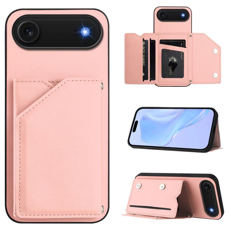 Skin Feel Four Card Slots Phone Case with Wrist Strap, For iPhone 17 Pro Max, For iPhone 17 Pro, For iPhone 17, For iPhone Air, For iPhone 16 Pro Max, For iPhone 16 Pro, For iPhone 16 Plus, For iPhone 16