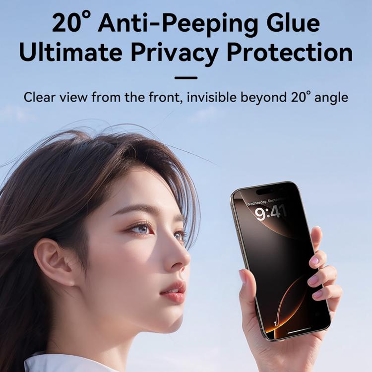 JOYROOM Knight Series 2.5D Full Screen Privacy Tempered Film, For iPhone 17 Pro Max, For iPhone 17 Pro, For iPhone 17, For iPhone Air, For iPhone 15 Pro Max, For iPhone 15 Pro, For iPhone 15 Plus, For iPhone 15