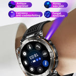 HT30 1.7 inch IP68 Waterproof Camouflage Silicone Band Smart Watch, Support Flashlight / Banknote Detector Light / Compass
