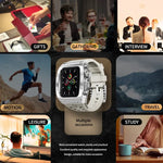 RedPepper Armor Metal Case Integrated Silicone Watch Band, For Apple Watch 44mm / 45mm