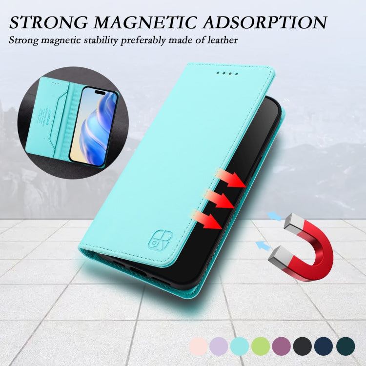 RC01 Dual-Folded Magnetic Suction RFID Leather Phone Case, For iPhone 16 Pro, For iPhone 16 Plus, For iPhone 16, For iPhone 15 Pro Max, For iPhone 15 Pro, For iPhone 15 Plus
