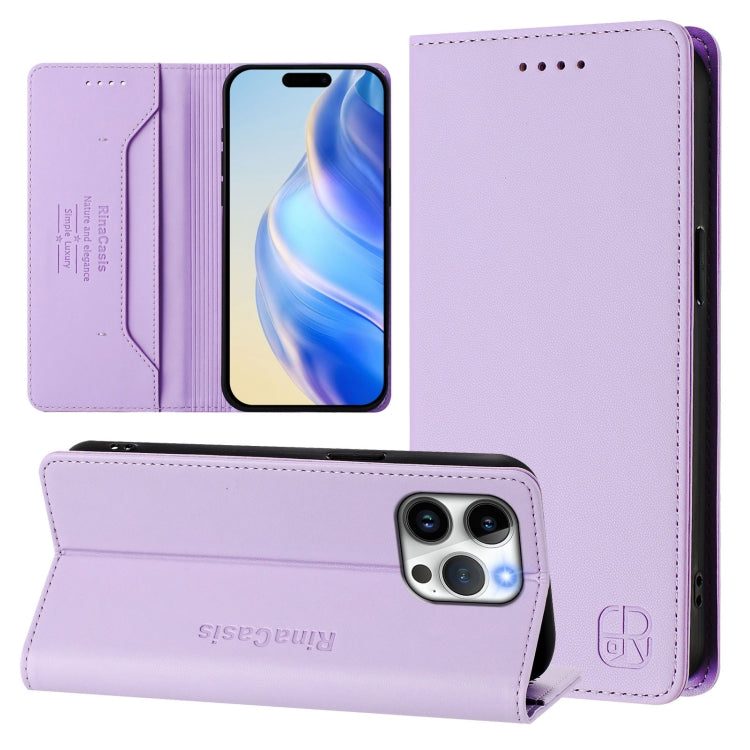 RC01 Dual-Folded Magnetic Suction RFID Leather Phone Case, For iPhone 13 Pro Max, For iPhone 13 Pro, For iPhone 13 mini, For iPhone 12 / 12 Pro, For iPhone 12 Pro Max, For iPhone 12 mini
