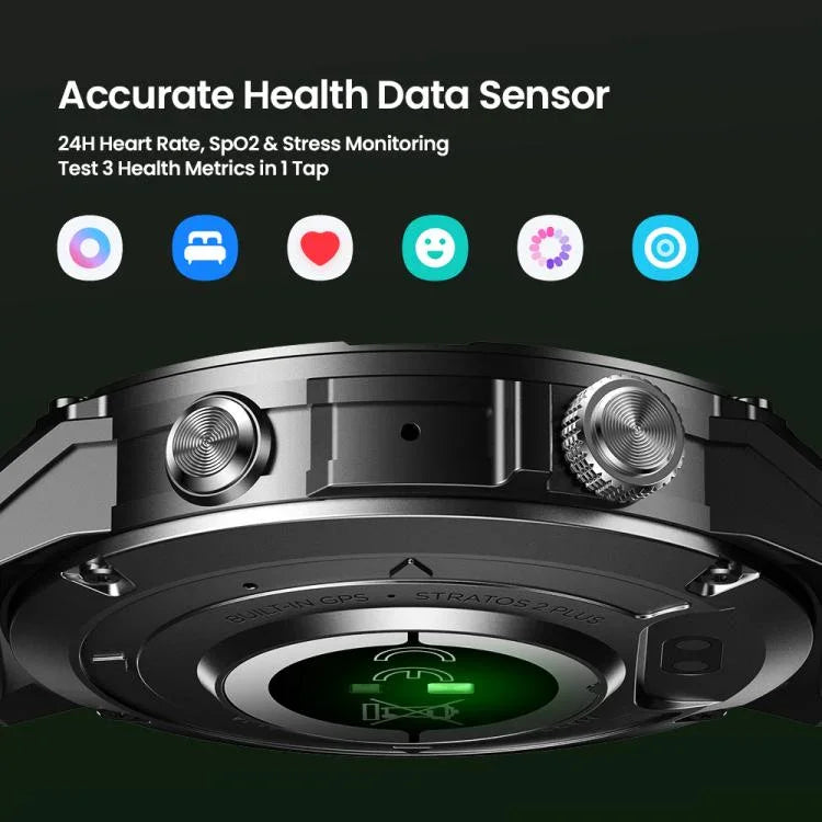 Zeblaze Stratos 2 Plus 1.43 inch Screen 3 ATM Health and Fitness GPS Smart Watch, Stratos 2 Plus