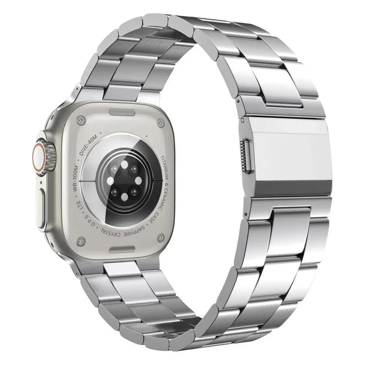 Norman Clasp Three-Link Titanium Alloy Watch Band, For Apple Watch 46mm / 49mm / 45mm / 44mm