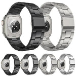 Norman Clasp Three-Link Titanium Alloy Watch Band, For Apple Watch 46mm / 49mm / 45mm / 44mm