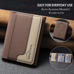 Color Matching Leather Horizontal Magnetic Wallet Card Bag Case