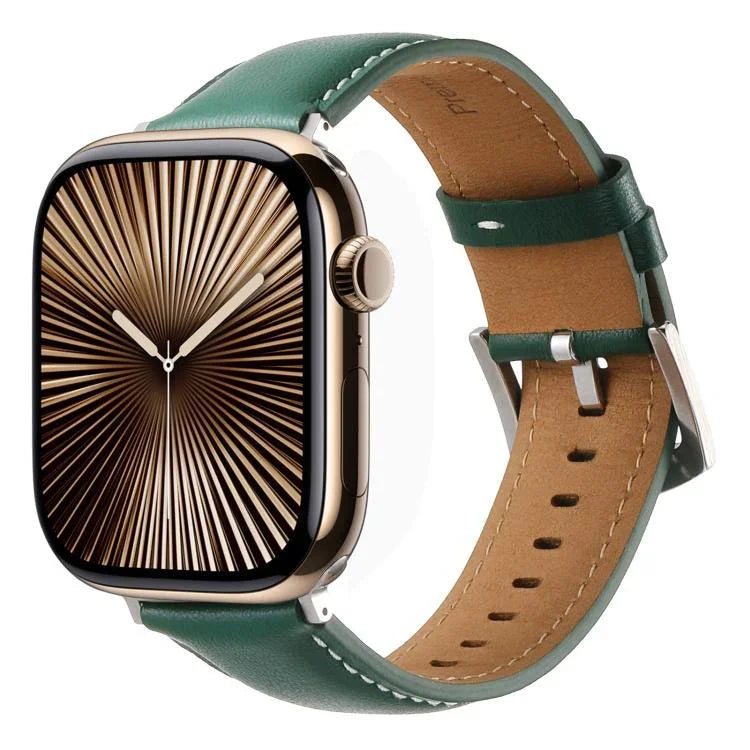Kalebol Plain Genuine Leather Watch Band, For Apple Watch 46mm / 49mm / 45mm / 44mm, For Apple Watch 42mm / 41mm / 40mm / 38mm