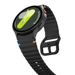 xDfind Wavy Grain Stitched Colorful Buckle Silicone Watch Band, For Samsung Galaxy Watch FE / 7 / 6 / 5 / 4
